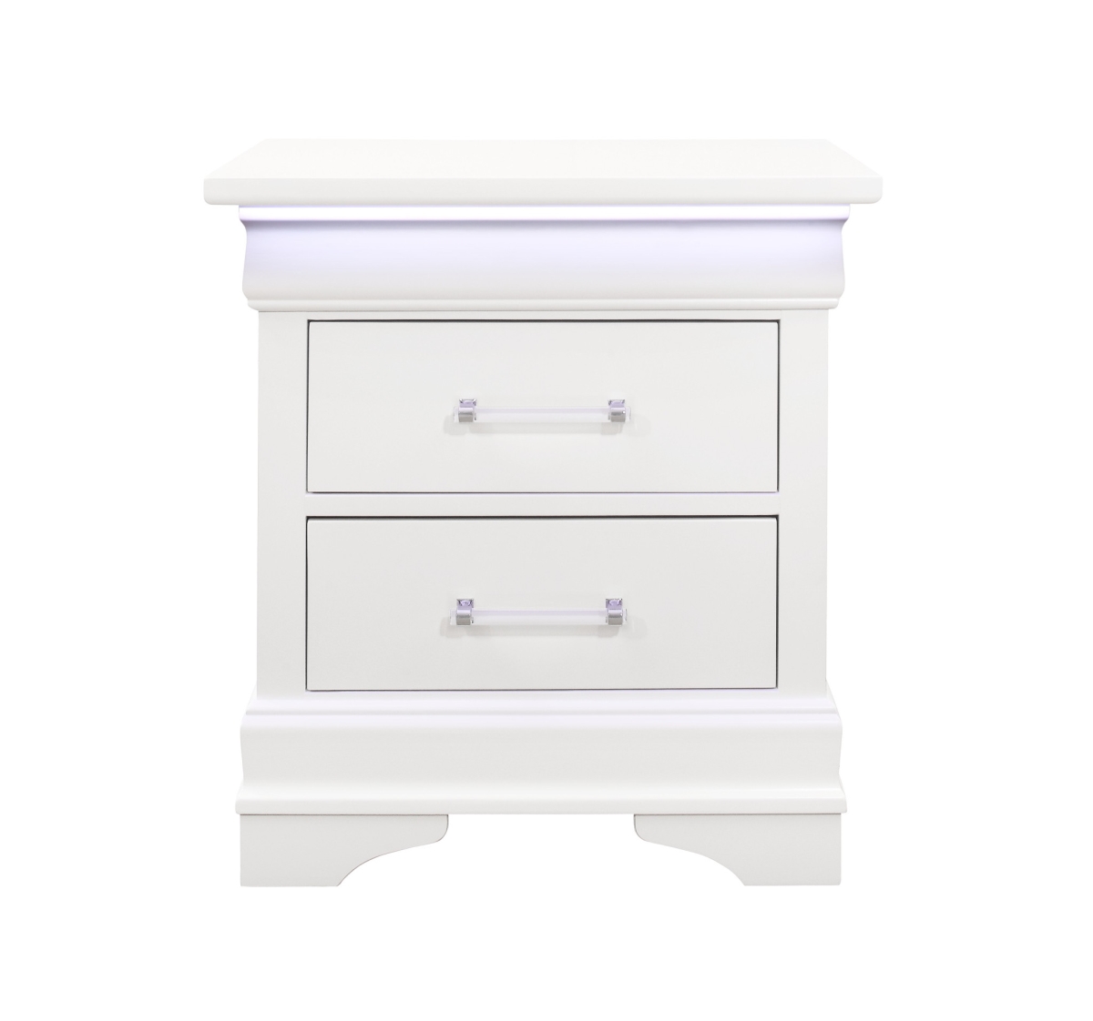 24 in. Two Drawer Nightstand, White