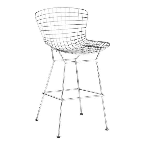 Home Roots Furniture 248948 40 X 21.3 X 23 In. Chromed Stainless Steel Wire Bar Chair - Chrome, Set Of 2