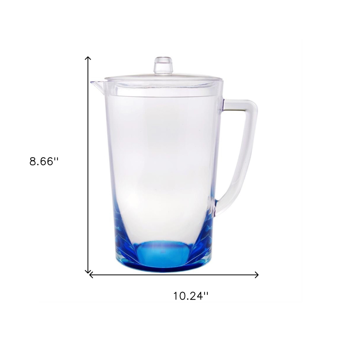 Picture of HomeRoots 523325 2.75 qt. Acrylic Pitcher, Clear & Blue