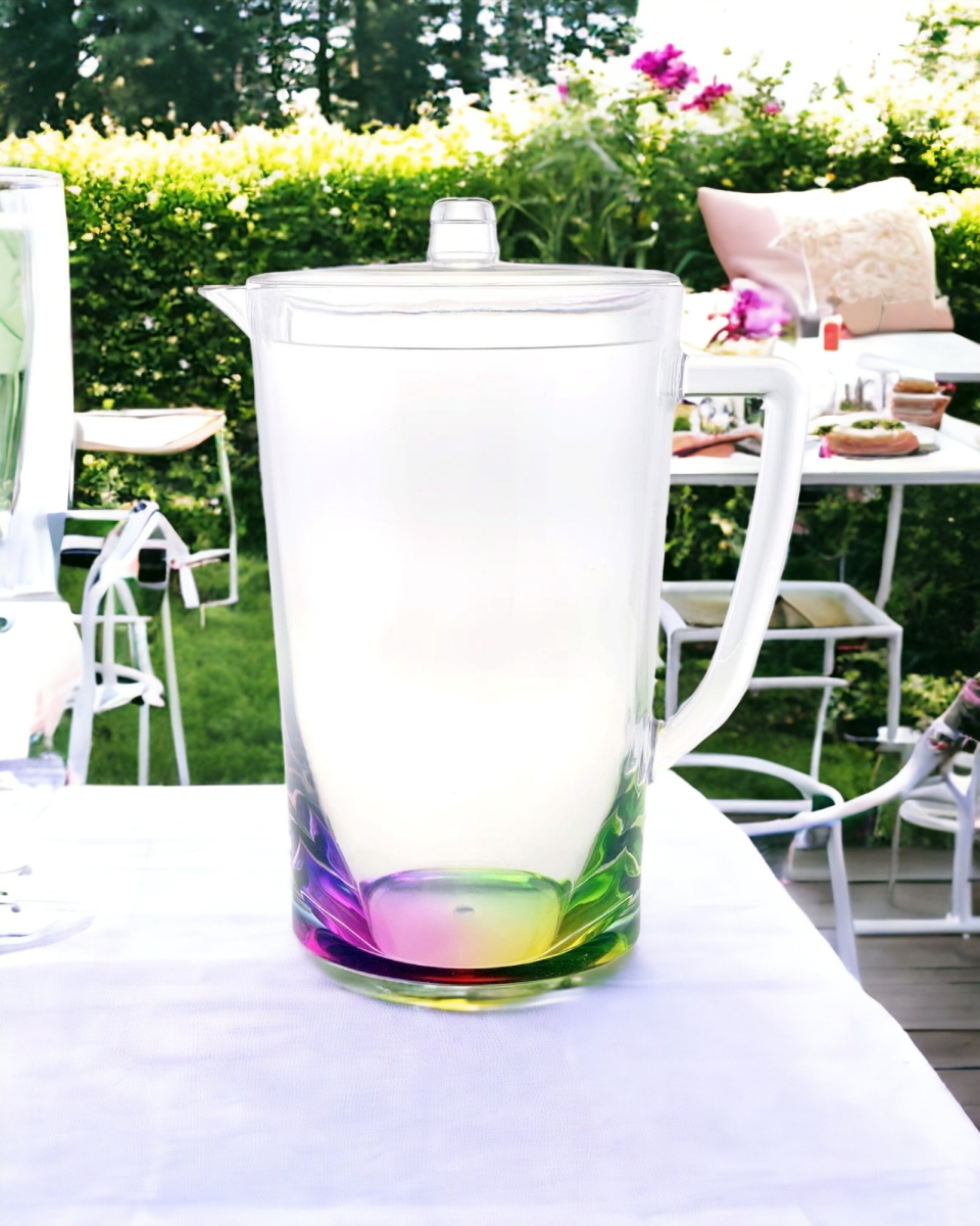 Picture of HomeRoots 523326 2.75 qt. Acrylic Pitcher, Clear & Rainbow