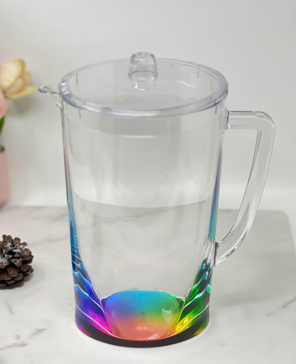 Picture of HomeRoots 523326 2.75 qt. Acrylic Pitcher, Clear & Rainbow