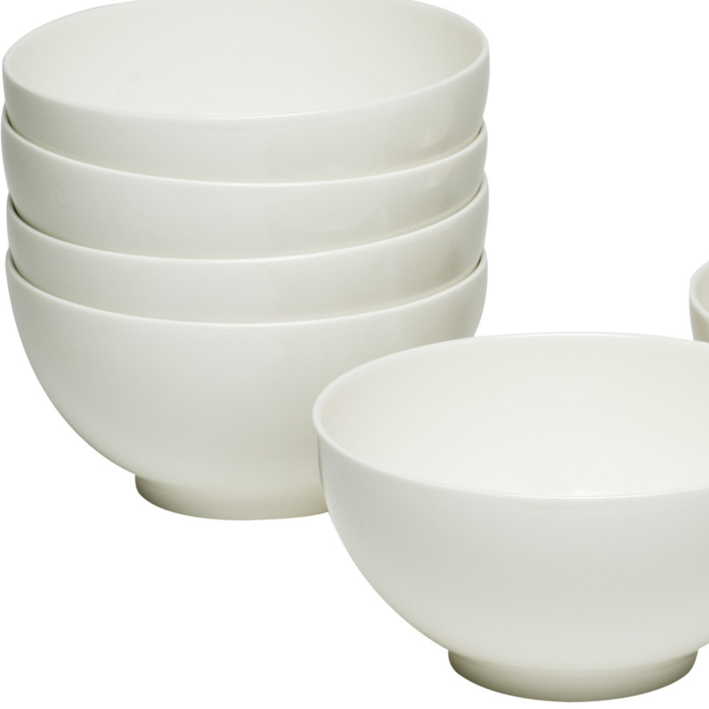 Picture of HomeRoots 483486 Porcelain Service for Six Bowl Set, White - 6 Piece