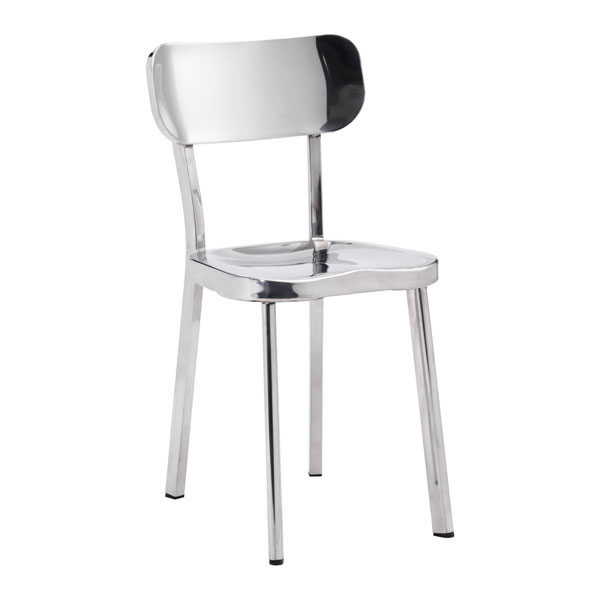 Home Roots Furniture 248772 30.9 X 15.6 X 17.3 In. Polished Stainless Steel Chair Stainless Steel - Silver, Set Of 2