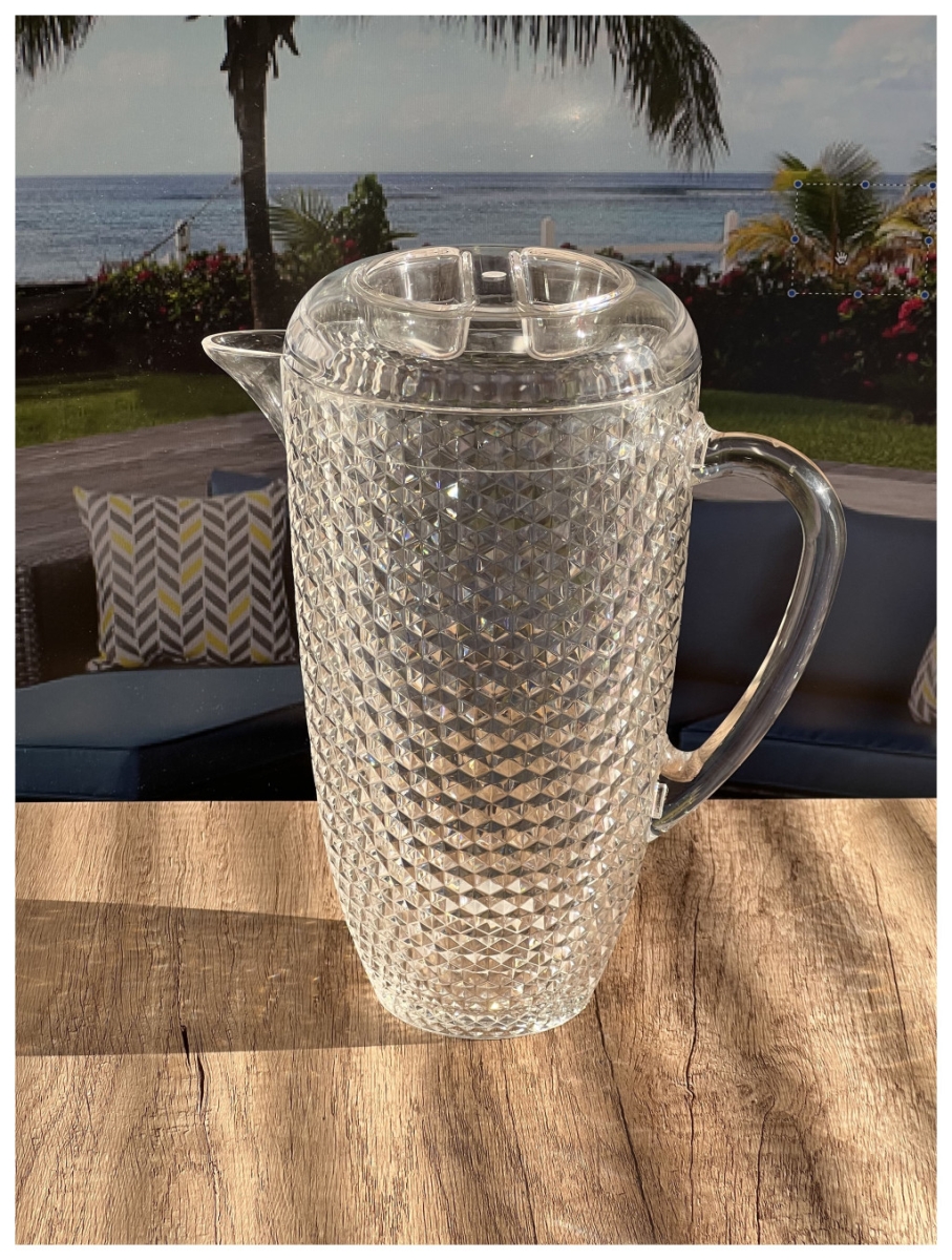 Picture of HomeRoots 523314 2.5 qt. Diamond Acrylic Serving Pitcher, Clear