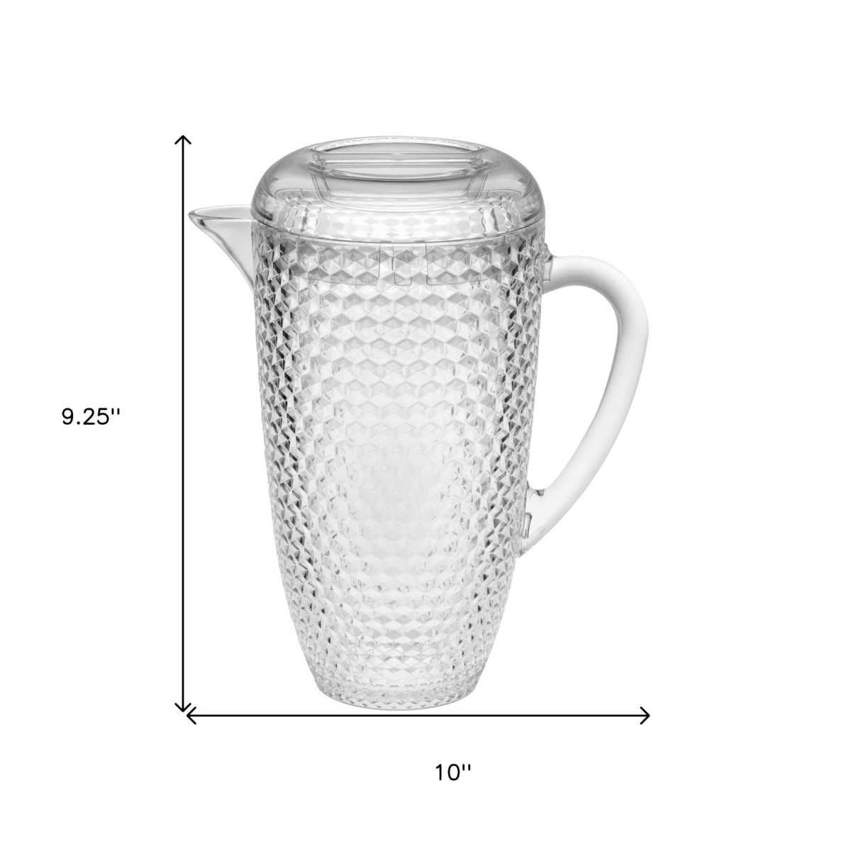 Picture of HomeRoots 523314 2.5 qt. Diamond Acrylic Serving Pitcher, Clear