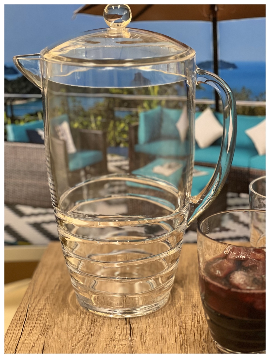 Picture of HomeRoots 523321 2.5 qt. Swirl Acrylic Pitcher, Clear
