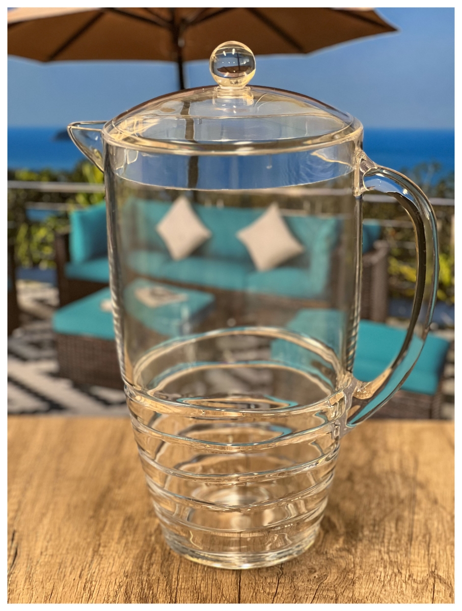 Picture of HomeRoots 523321 2.5 qt. Swirl Acrylic Pitcher, Clear