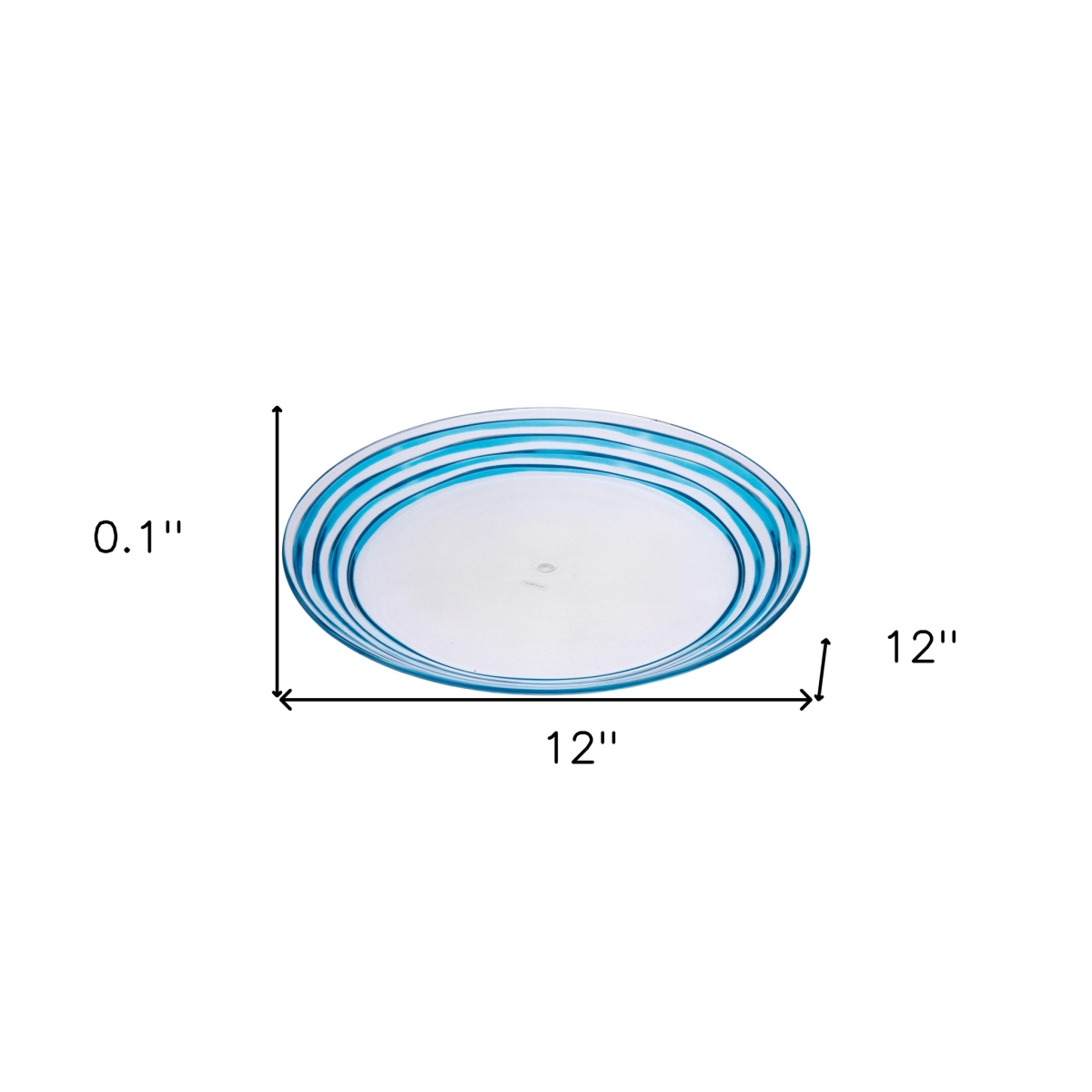 Picture of HomeRoots 520896 Swirl Acrylic Service for Four Dinner Plate Set, Clear & Blue - 4 Piece