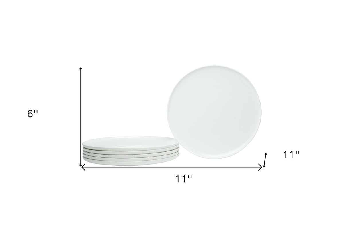 Picture of HomeRoots 483483 Round Coupe Porcelain Service for Six Dinner Plate Set, White - 6 Piece