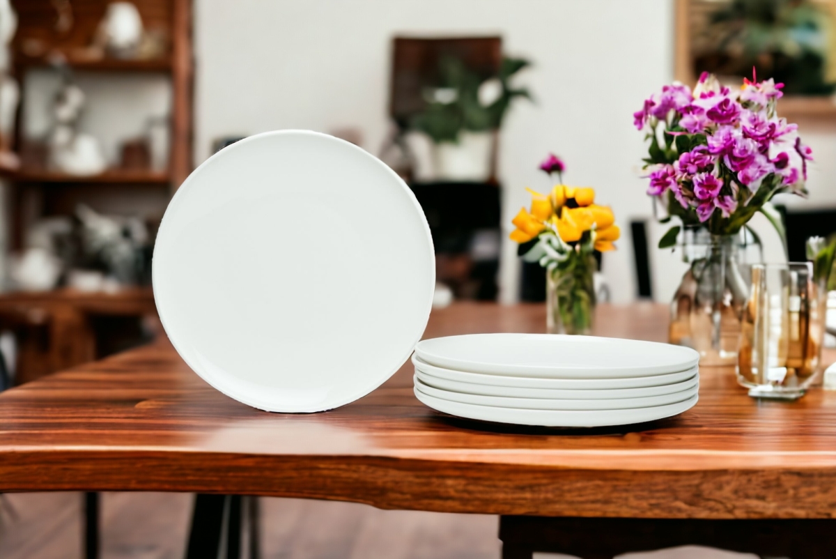 Picture of HomeRoots 483484 Porcelain Service for Six Salad Plate Set, White - 6 Piece
