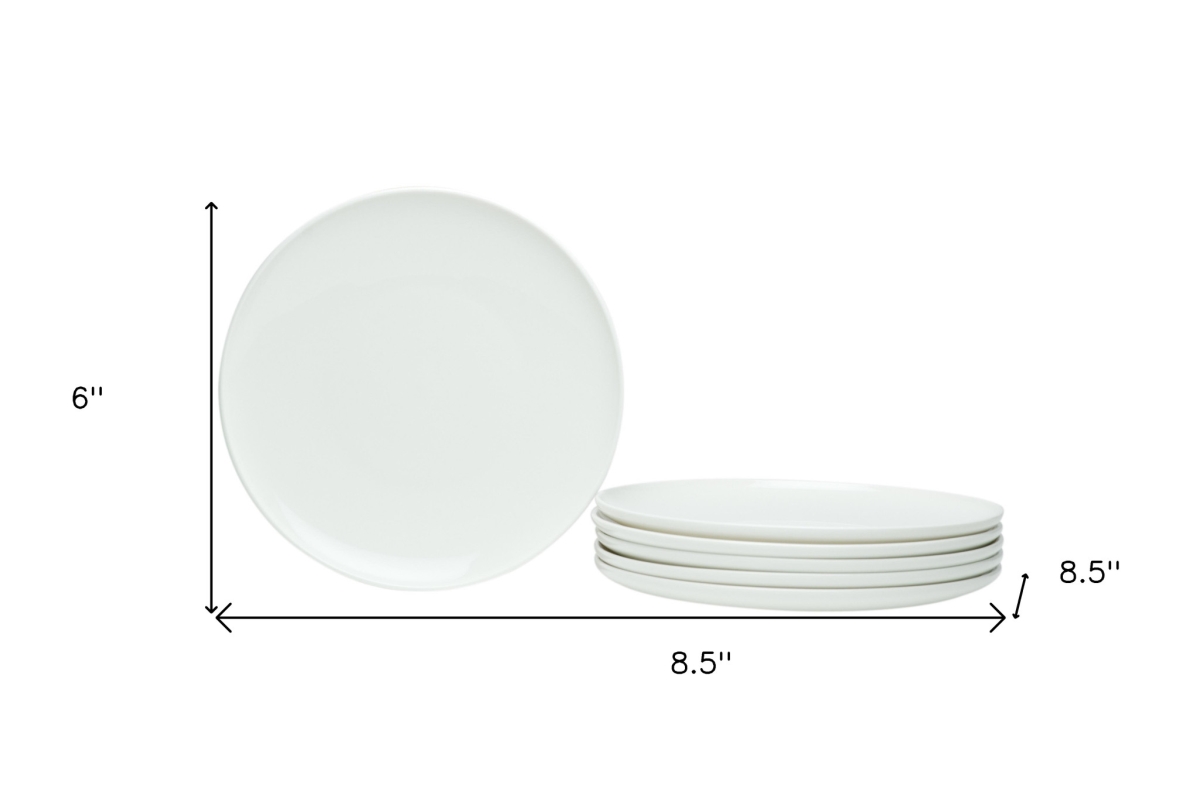 Picture of HomeRoots 483484 Porcelain Service for Six Salad Plate Set, White - 6 Piece