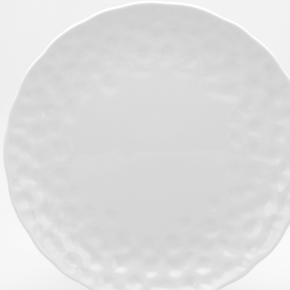 Picture of HomeRoots 483508 Round Pebbled Porcelain Service for Six Salad Plate Set, White - 6 Piece