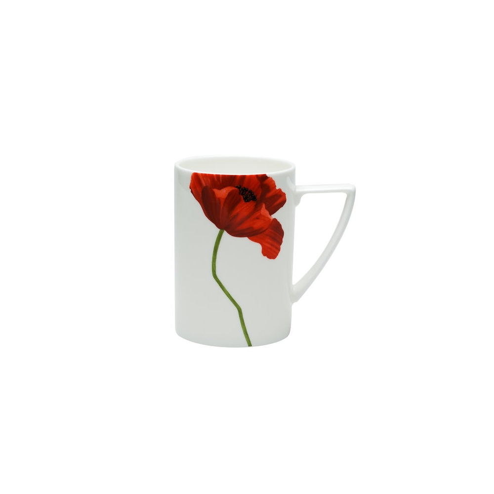 Picture of HomeRoots 483517 Square Floral Bone China Dinnerware Set, Red & White - 4 Piece