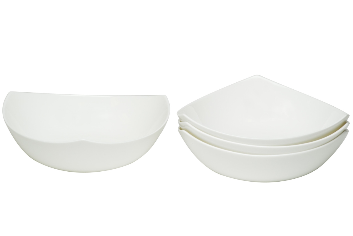 Picture of HomeRoots 483494 Triangle Bone China Service for Six Bowl Set, White - 6 Piece