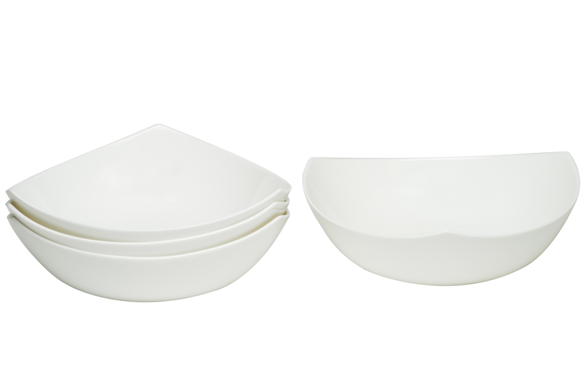 Picture of HomeRoots 483494 Triangle Bone China Service for Six Bowl Set, White - 6 Piece