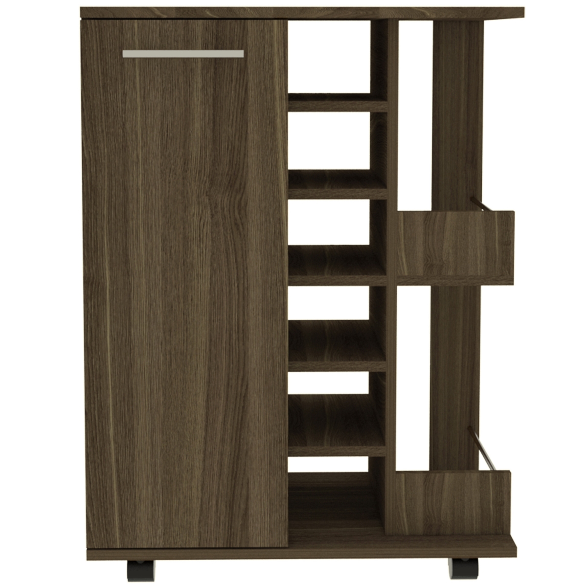 477741 Rolling Bar Cart with Wine Storage, Brown