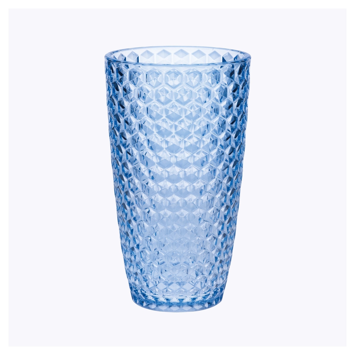 Picture of HomeRoots 521166 Geometric Acrylic Stemless Highball Glass, Blue - Set of 4