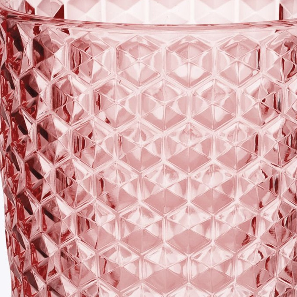 Picture of HomeRoots 521167 Geometric Acrylic Stemless Highball Glass, Pink - Set of 4