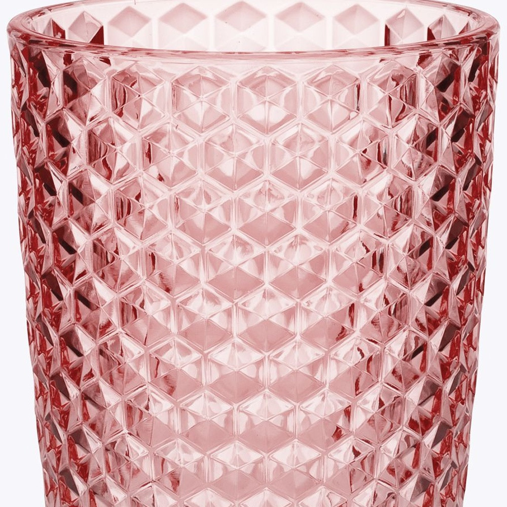 Picture of HomeRoots 521167 Geometric Acrylic Stemless Highball Glass, Pink - Set of 4