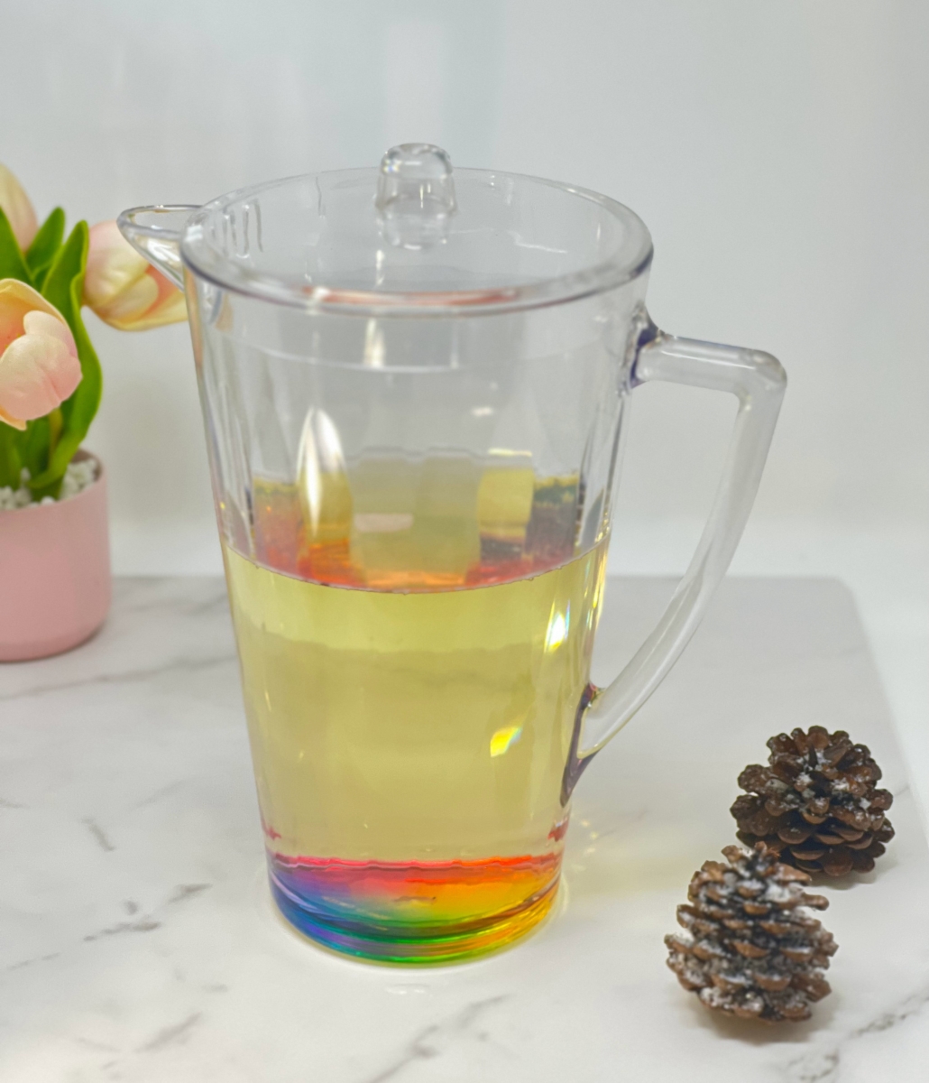 Picture of HomeRoots 523324 2.5 Diamond Acrylic Pitcher, Clear & Rainbow