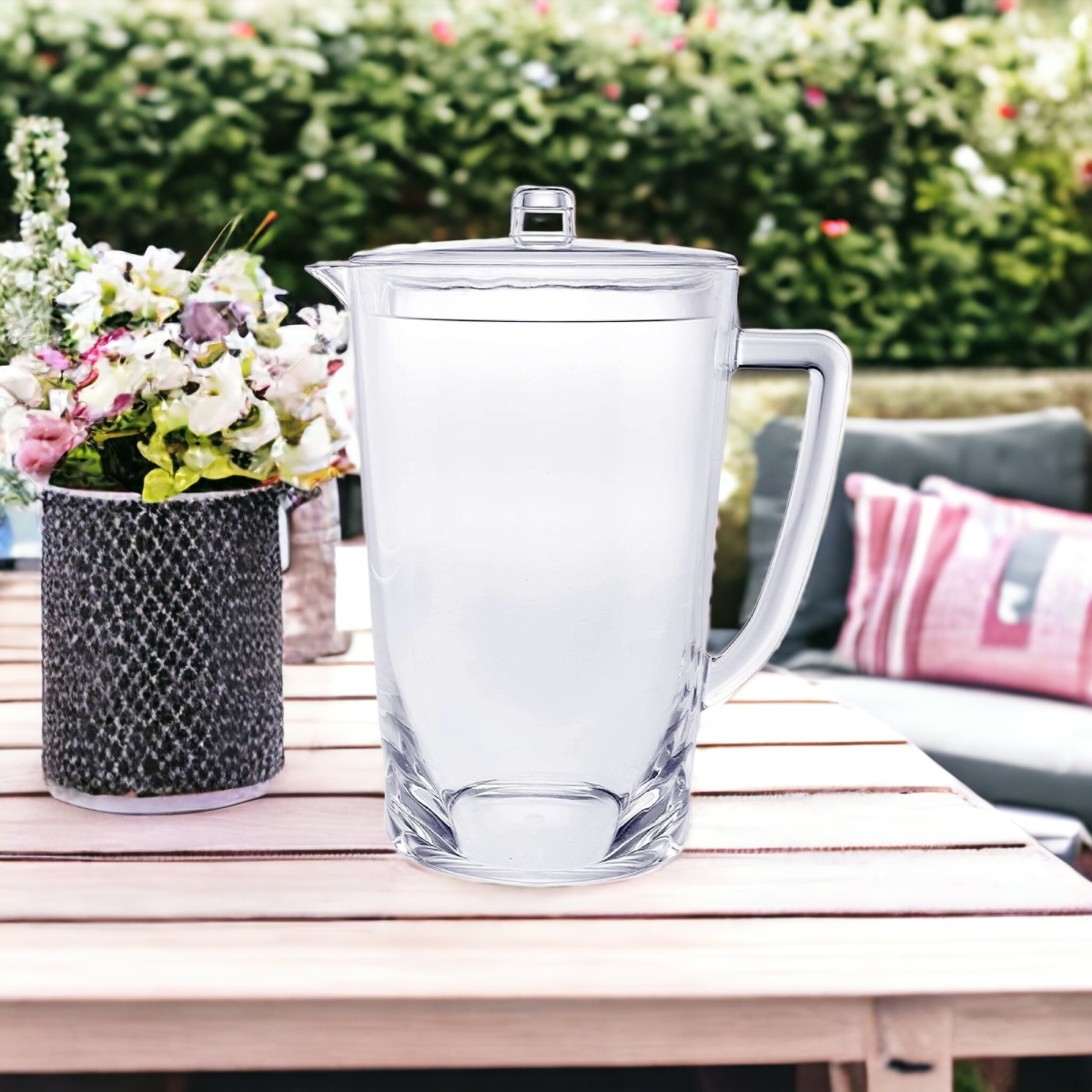 Picture of HomeRoots 523327 2.75 qt. Acrylic Pitcher, Clear