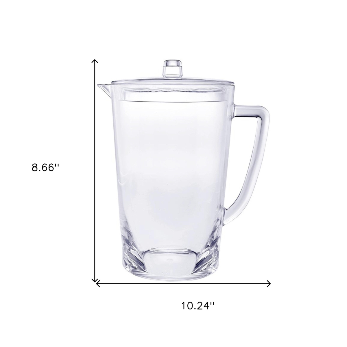 Picture of HomeRoots 523327 2.75 qt. Acrylic Pitcher, Clear