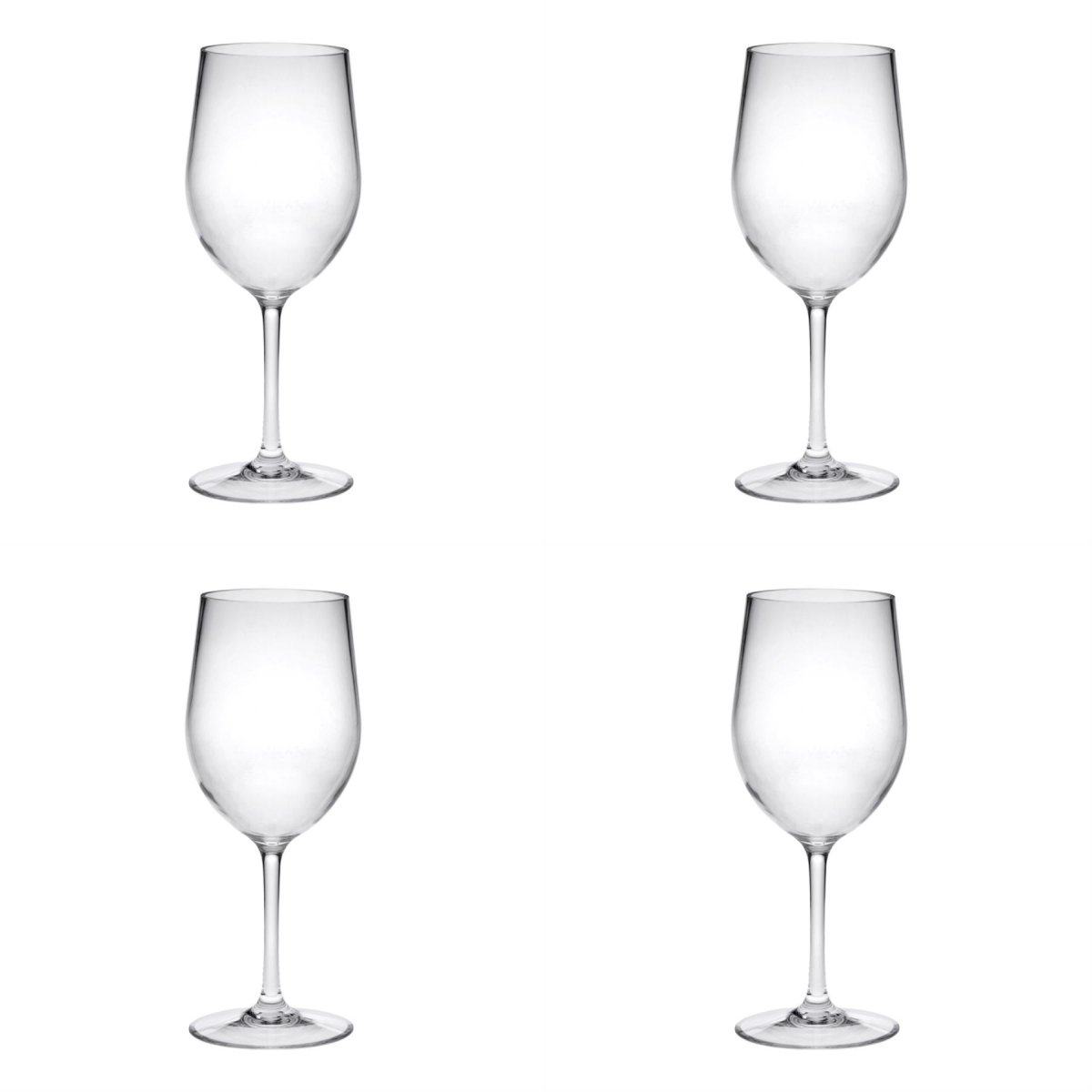 Picture of HomeRoots 521122 Tritan Plastic Stemmed All Purpose Wine Glass, Clear - Set of 4