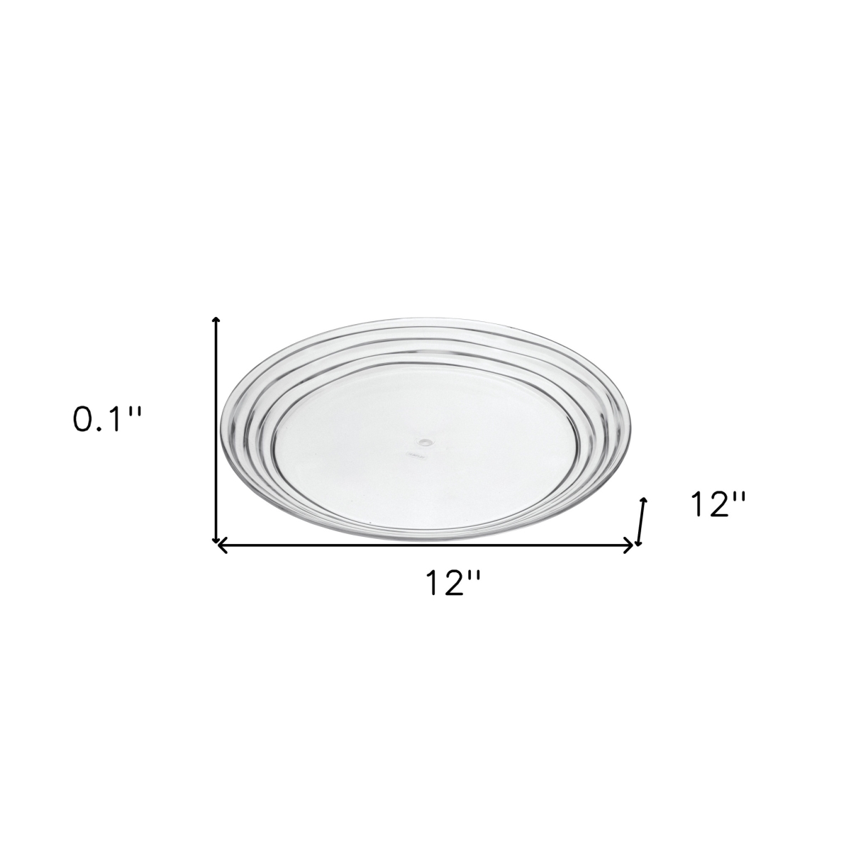 Picture of HomeRoots 520897 Round Swirl Acrylic Service for Four Dinner Plate Set, Clear - 4 Piece