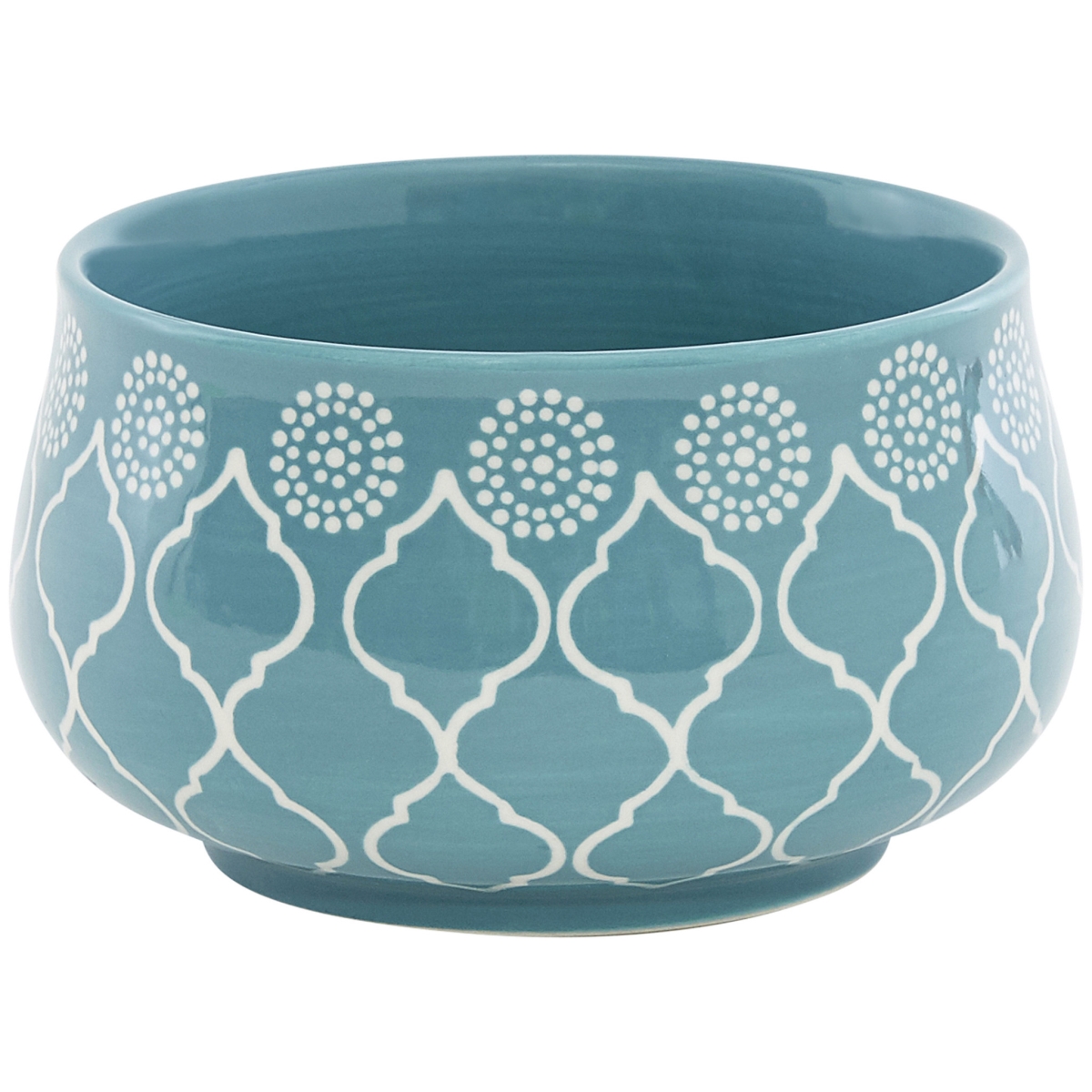 Picture of HomeRoots 534543 Round Trellis Ceramic Service for Four Dinnerware Set, Turquoise - 16 Piece