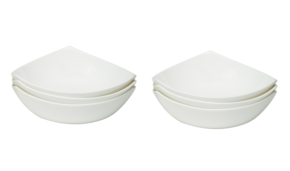 Picture of HomeRoots 483495 Triangle Bone China Service for Six Bowl Set, White - 6 Piece