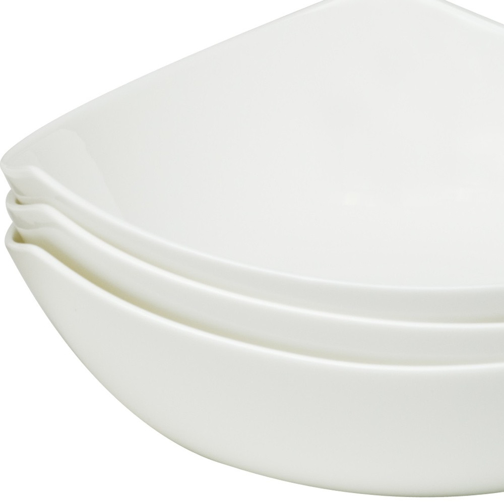 Picture of HomeRoots 483495 Triangle Bone China Service for Six Bowl Set, White - 6 Piece