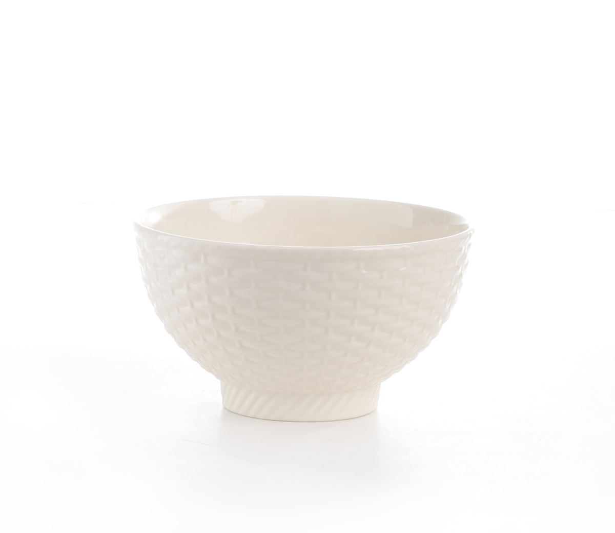 Picture of HomeRoots 483501 Weave STO Are Service for Four Bowl Set, White - 4 Piece