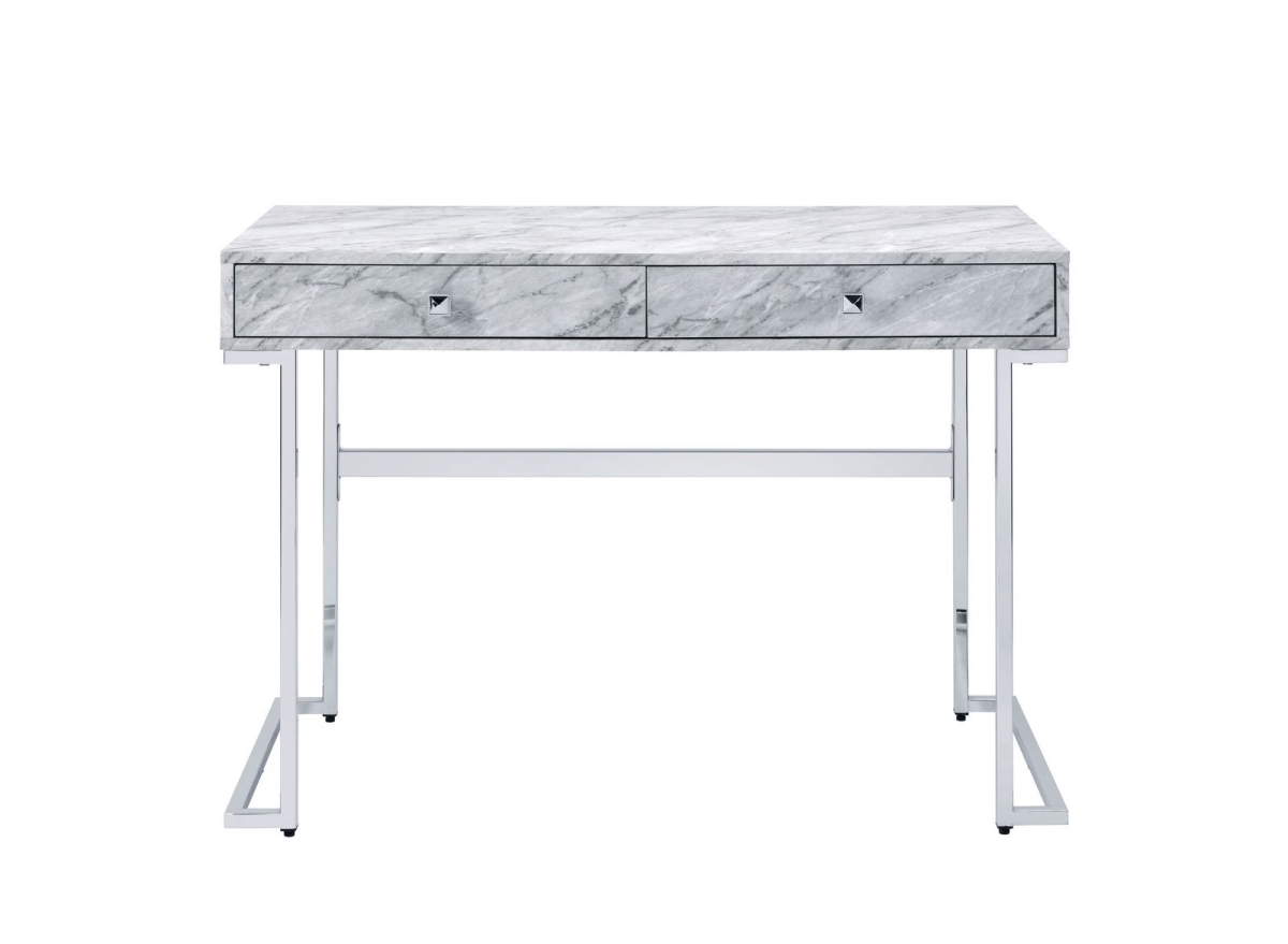 491419 42 in. Writing Desk with Two Drawers, White