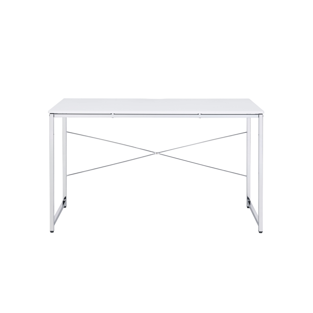 491488 47 in. Writing Desk, White & Silver