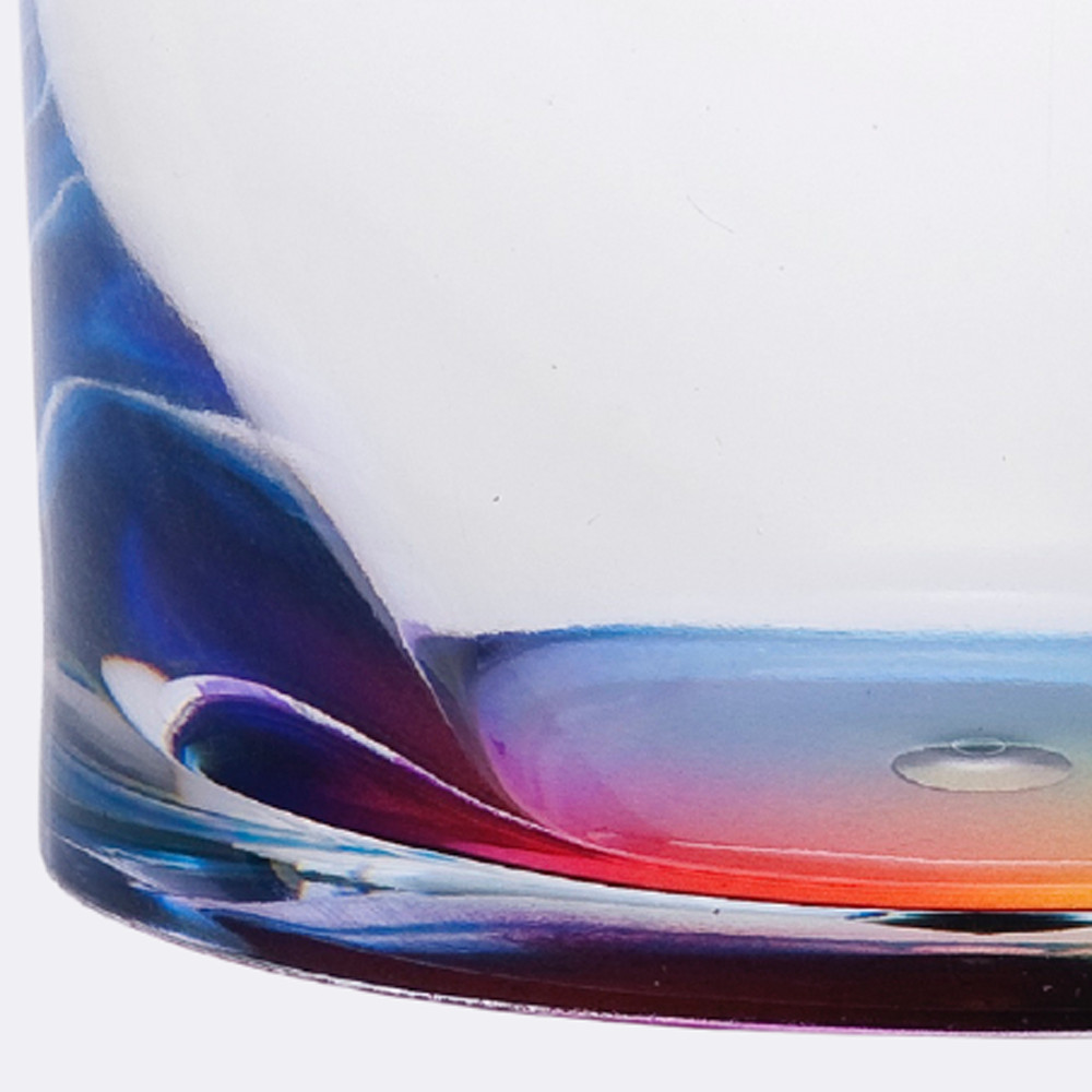Picture of HomeRoots 521157 Geometric Acrylic Stemless Whiskey Glass, Rainbow - Set of 4