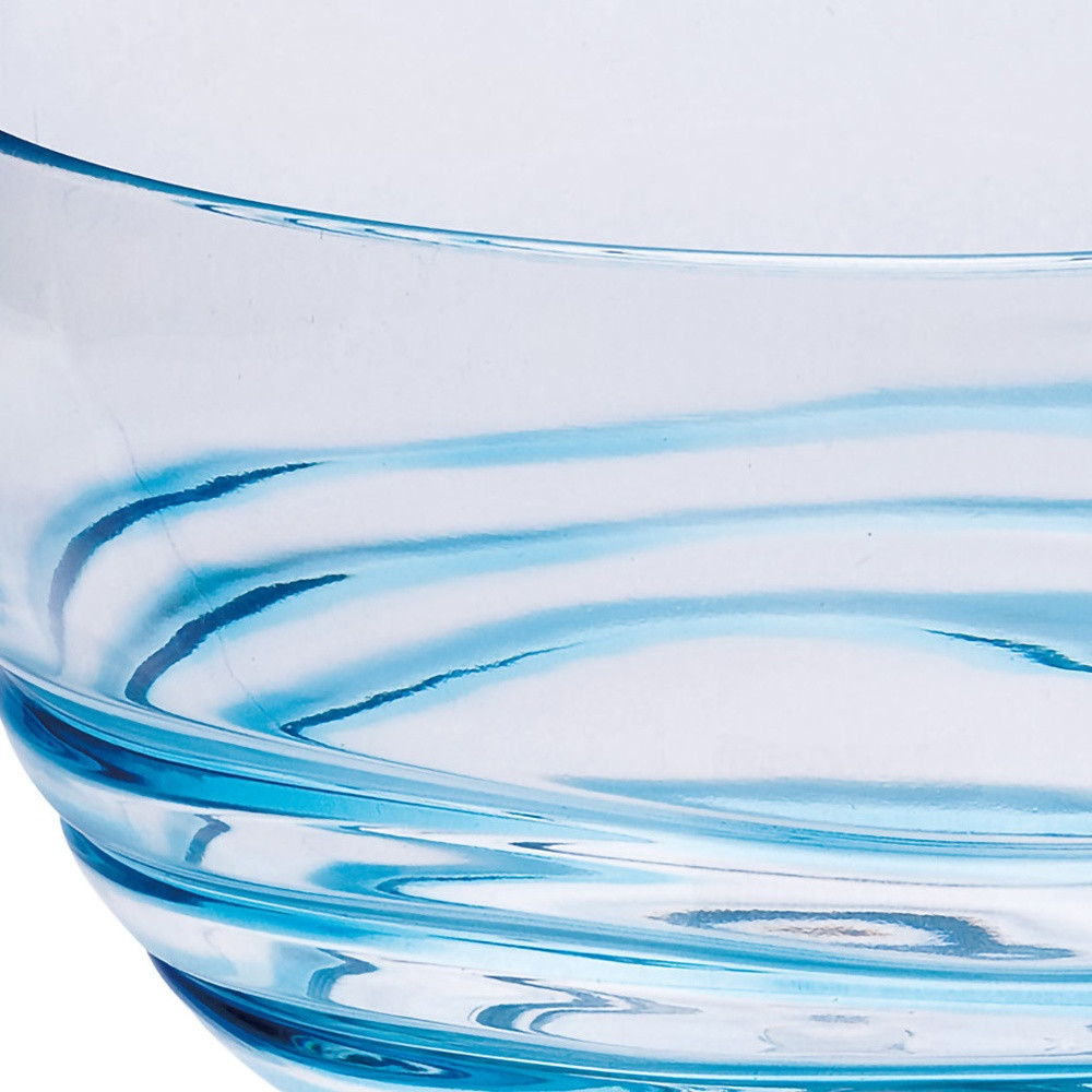 Picture of HomeRoots 520890 Swirl Acrylic Service for Four Bowl Set, Clear & Blue - 4 Piece