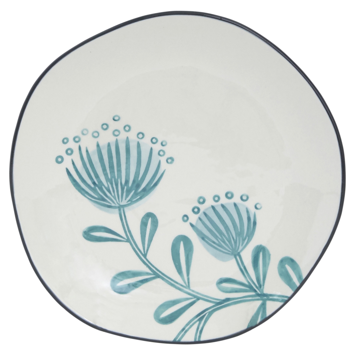 Picture of HomeRoots 534544 Round Floral Ceramic Service for Four Dinnerware Set, Blue & White - 16 Piece