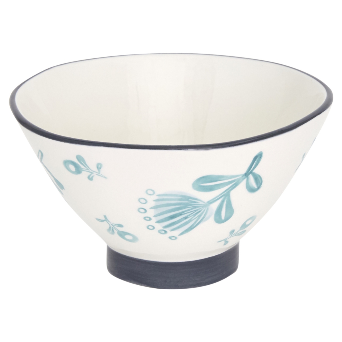 Picture of HomeRoots 534544 Round Floral Ceramic Service for Four Dinnerware Set, Blue & White - 16 Piece