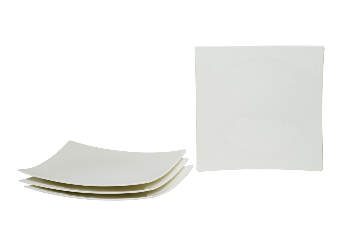 Picture of HomeRoots 483491 Square Bone China Service for Six Dinner Plate Set, White - 6 Piece