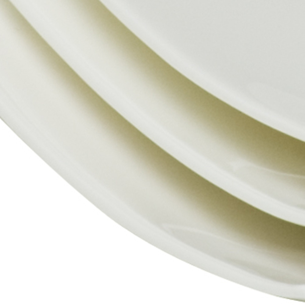 Picture of HomeRoots 483491 Square Bone China Service for Six Dinner Plate Set, White - 6 Piece
