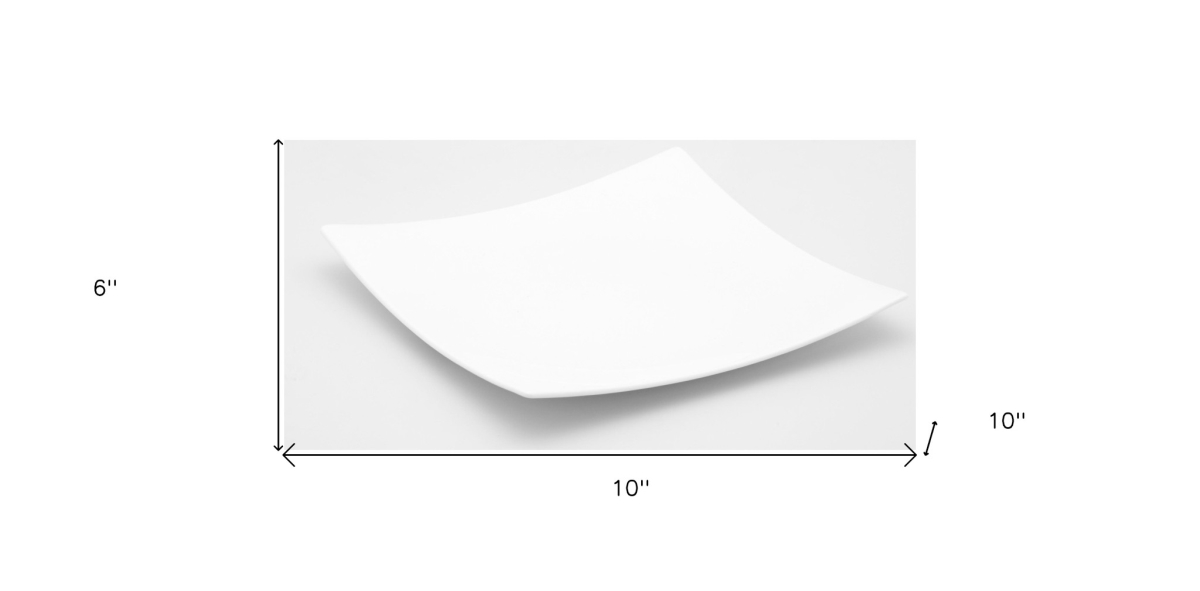 Picture of HomeRoots 483491 Square Bone China Service for Six Dinner Plate Set, White - 6 Piece