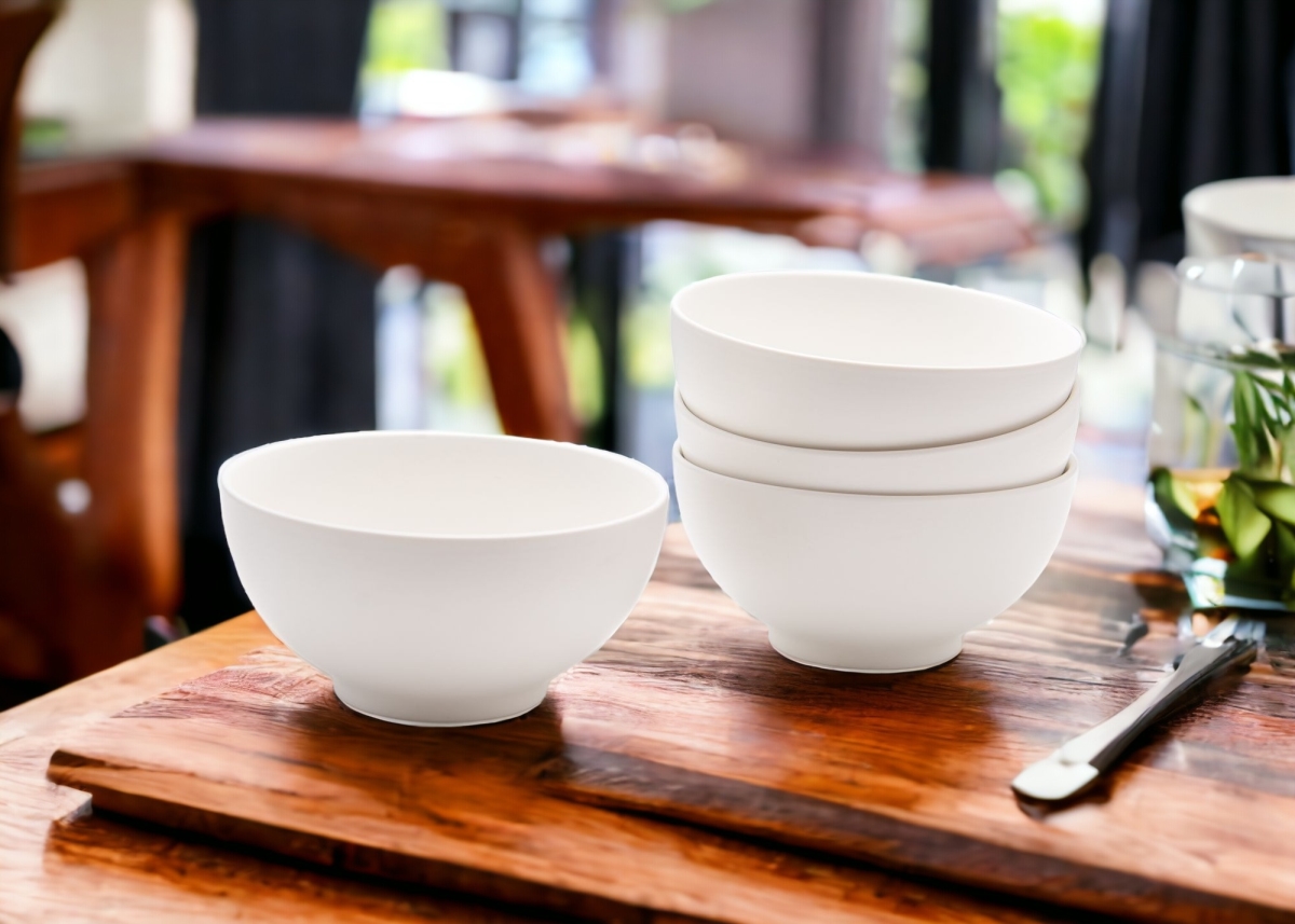 Picture of HomeRoots 483502 Porcelain Service for Four Bowl Set, White - 4 Piece