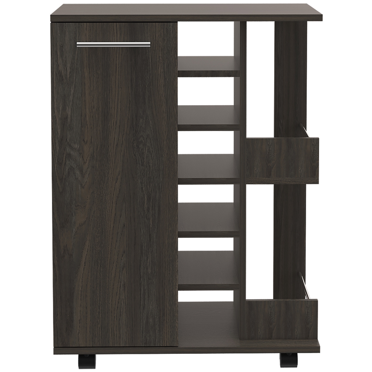 477742 Rolling Bar Cart with Wine Storage, Espresso