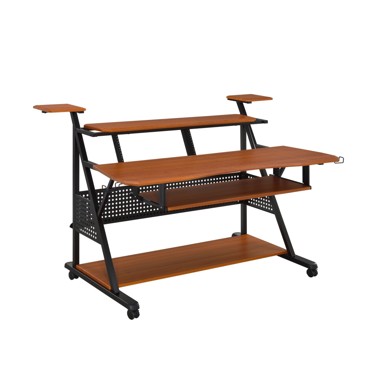 67 in. Computer Desk, Brown & Black