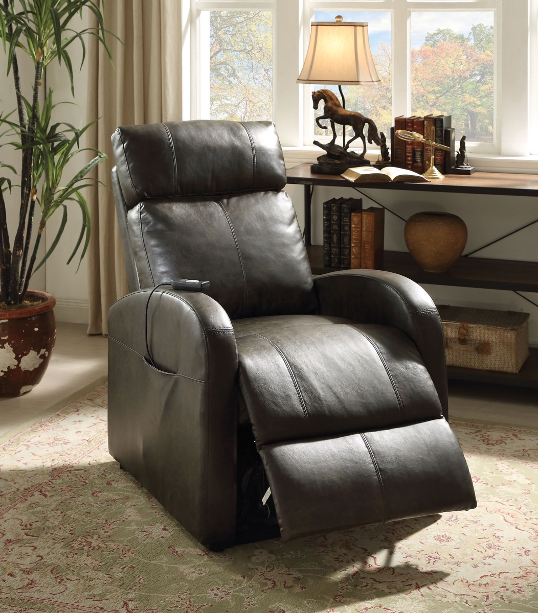 Home Roots Furniture 285712 40 X 28 X 37 In. Plywood & Foam Recliner With Power Lift - Dark Gray