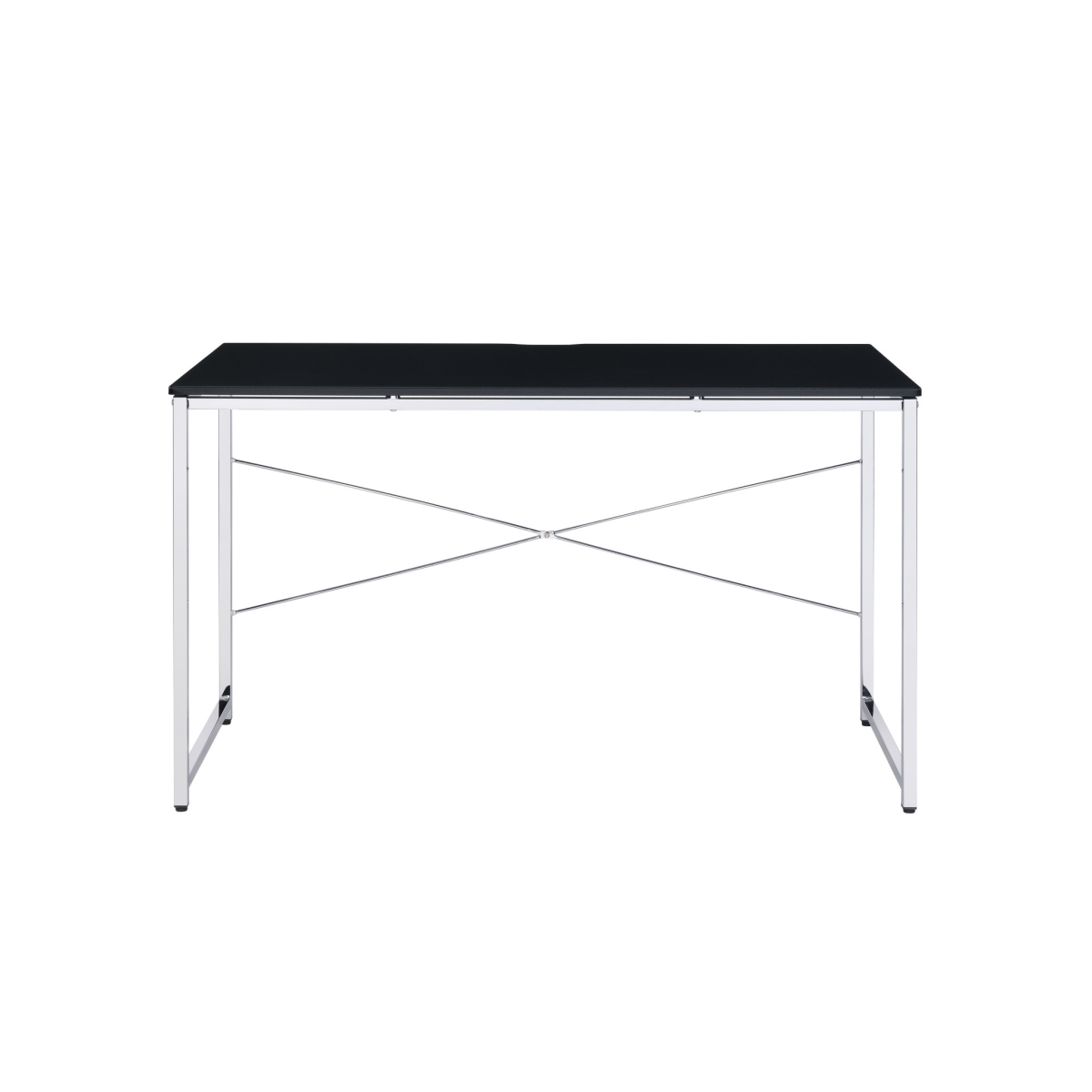 47 in. Writing Desk, Black & Silver