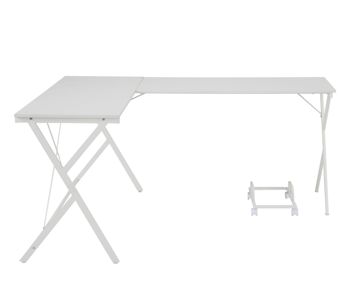 491520 62 in. L Shape Computer Desk, White