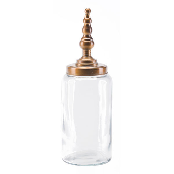 Home Roots Decor 295851 18.7 X 6.3 X 6.3 In. Stainless Steel Tower Jar Brass - Brass
