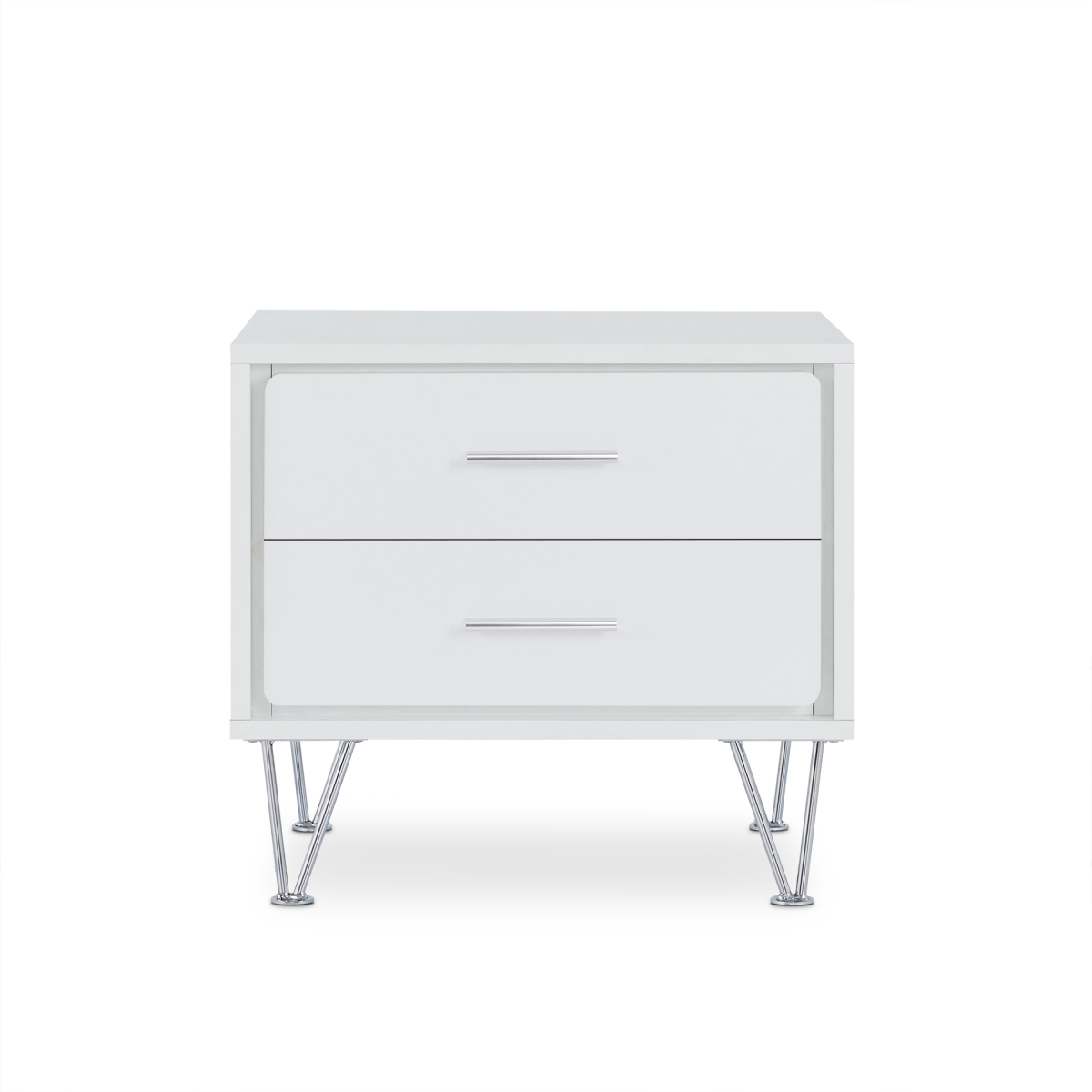 286439 20 in. White Nightstand with Manufactured Wood Top