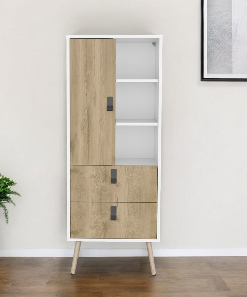 546384 20 in. White & Natural Two Drawer Chest